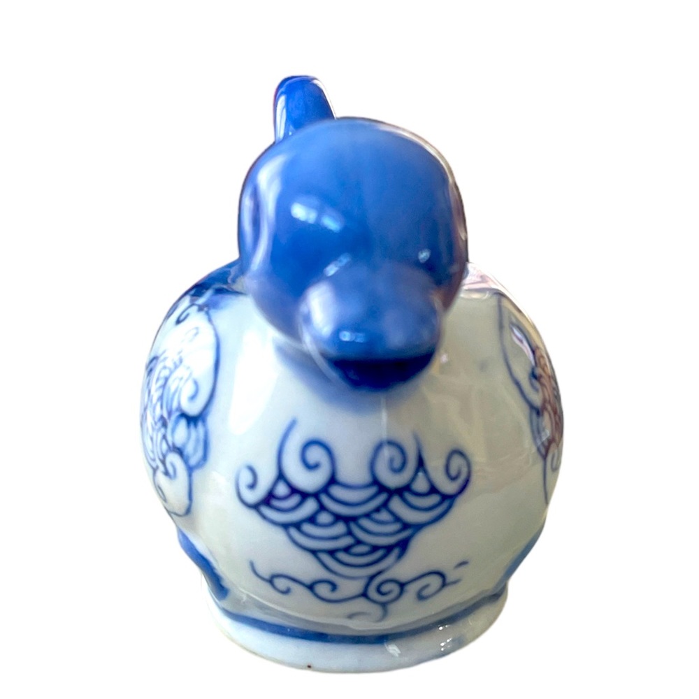 Vintage Ceramic Hand Painted Blue/White Duck Creamer Made in China